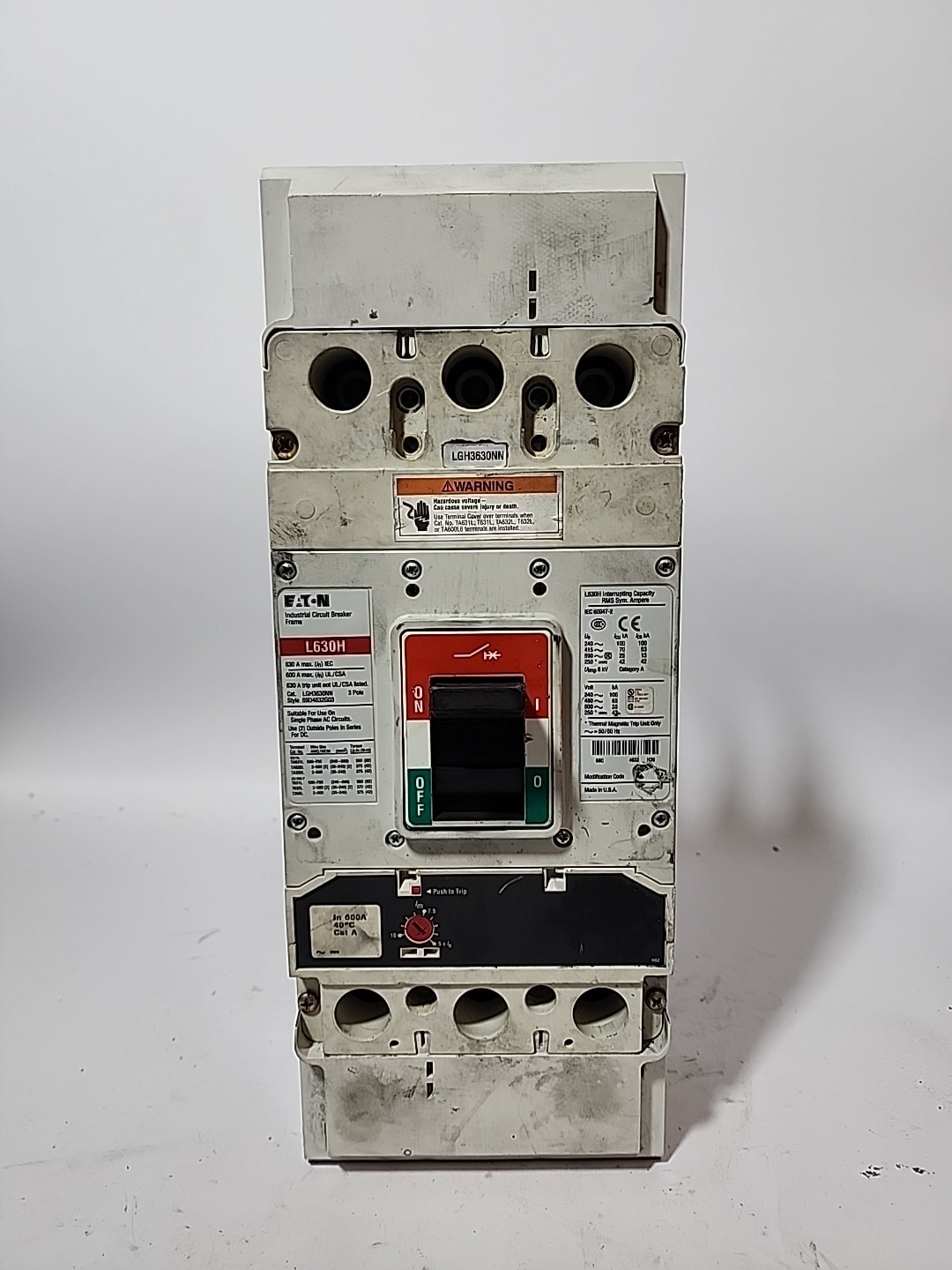 Eaton LGH3630NN Circuit Breaker 600A 3P 600V