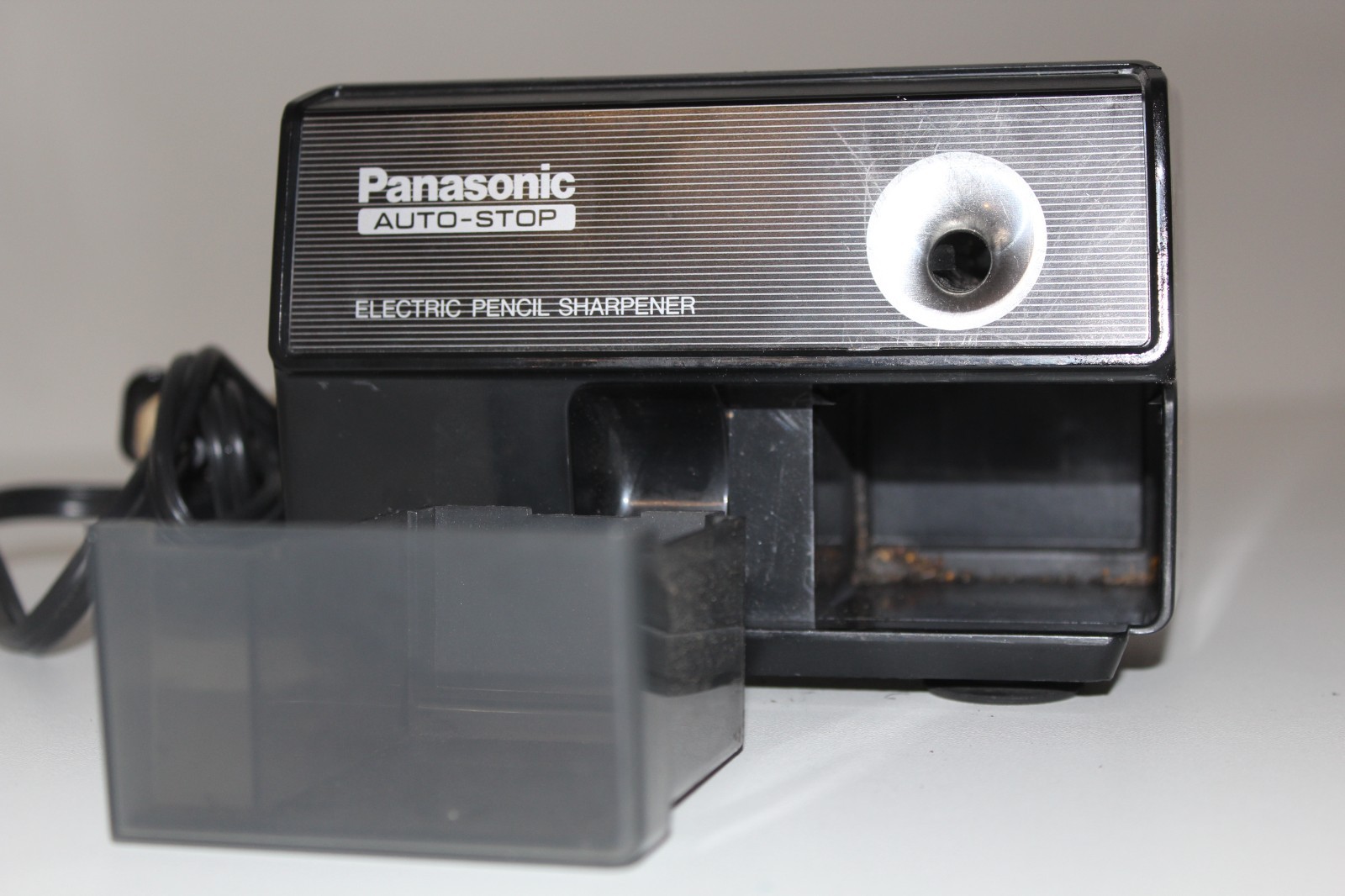 Vintage Panasonic KP-110 Auto-Stop Electric Pencil Sharpener Striped Black Work