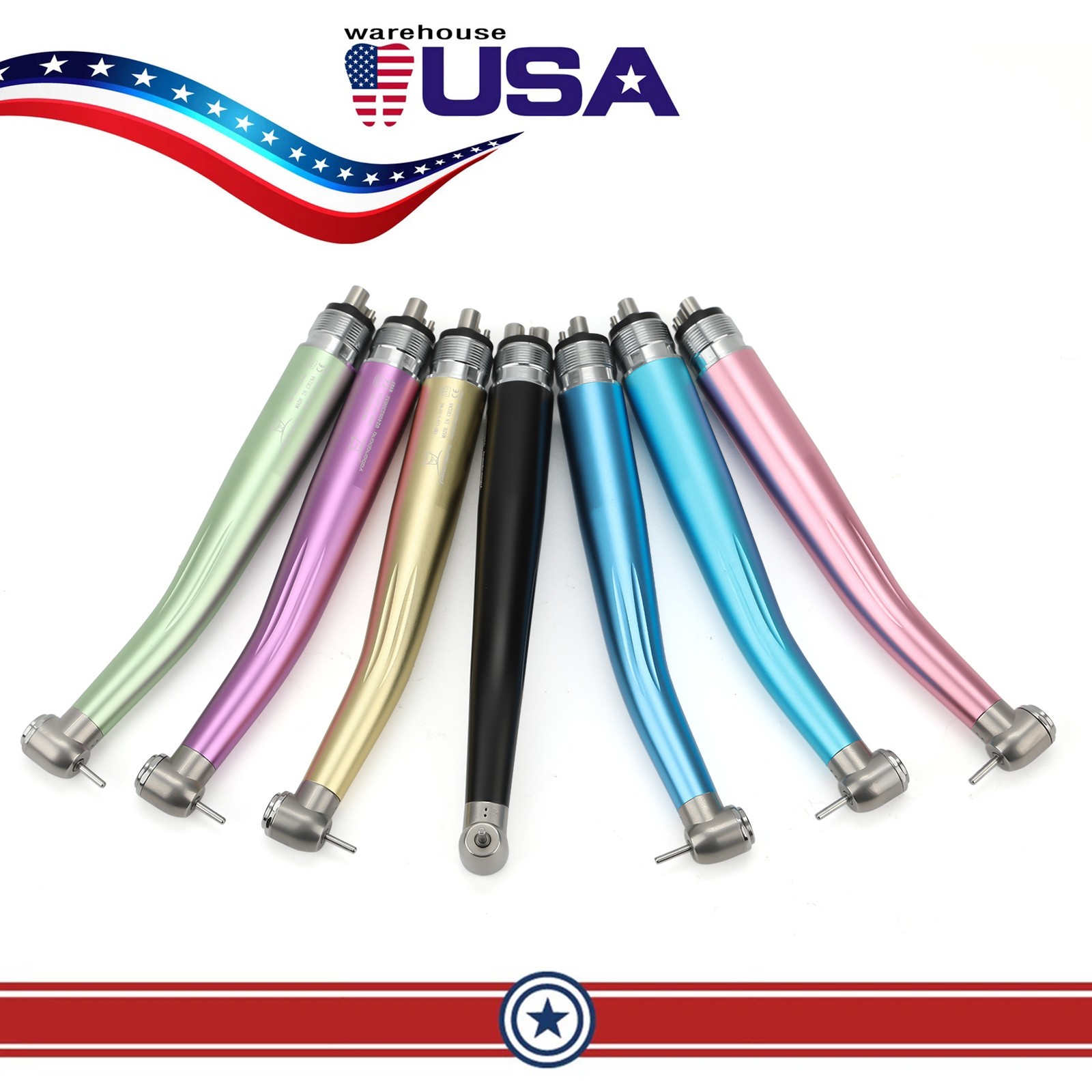 NSK Style Dental High Speed Handpiece 4Hole Turbine Push Button 7 Color