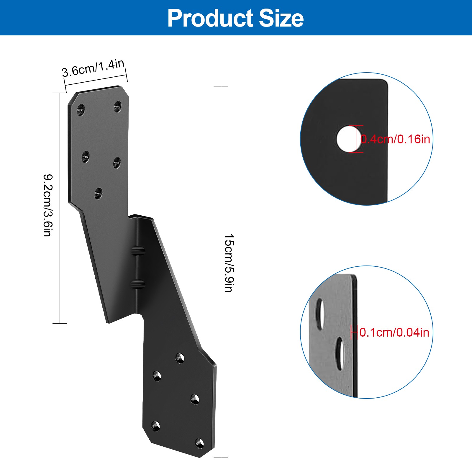 10PCS Heavy Duty Stainless Steel Hurricane Ties Rafter Truss Brackets Black Shed