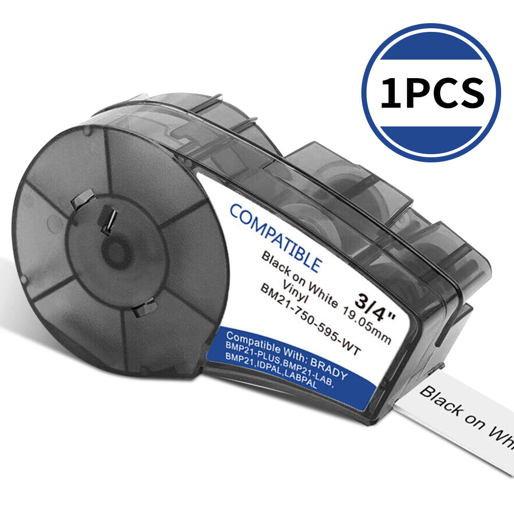 Brady, Black on White-For M210, BMP21-PLUS and BMP21-LAB Printers,0.75″ W 21′ L