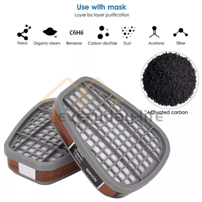 Full Face Gas Mask Painting Spraying Respirator w/Filters Set for 6800 Facepiece
