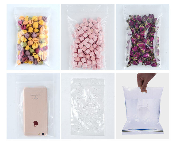Clear Reclosable Seal Bag Plastic Poly Zip Lock Bags Jewelry Zipper Baggie 2Mil