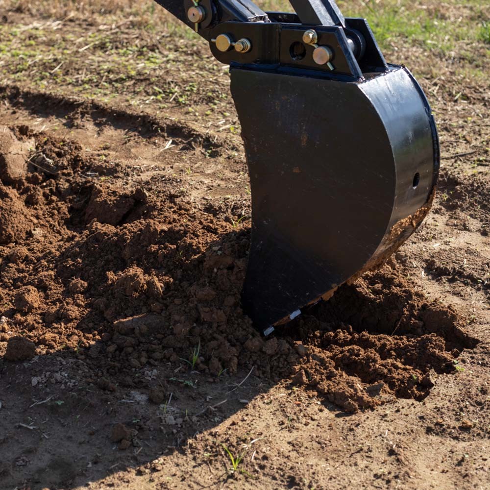Titan Attachments 10″ Front Hoe & Backhoe Bucket, Replaceable Carbon Steel Teeth