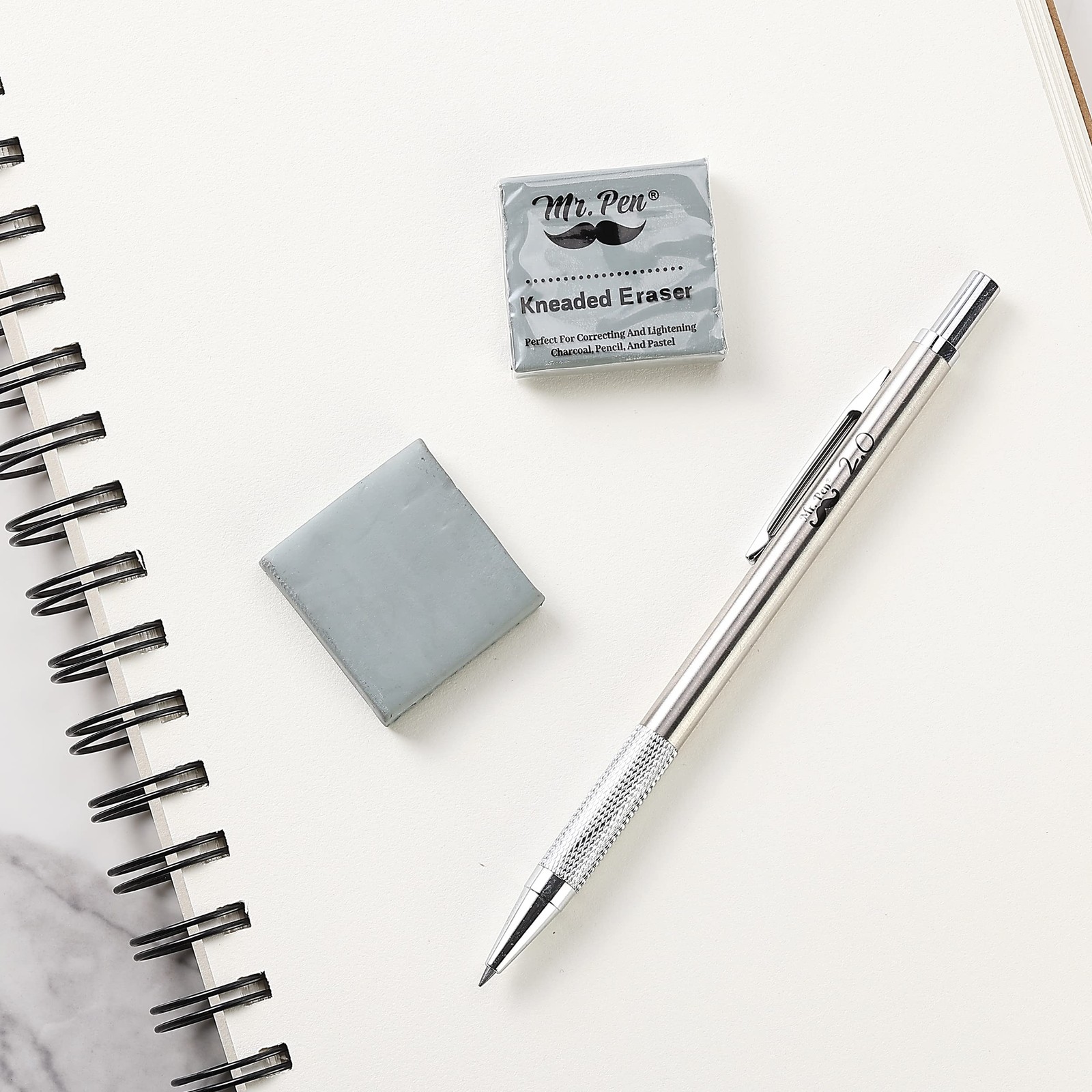 Mr. Pen- Kneaded Erasers, 1.44″ x 1.36″, 6 Pack, Gray x Grey