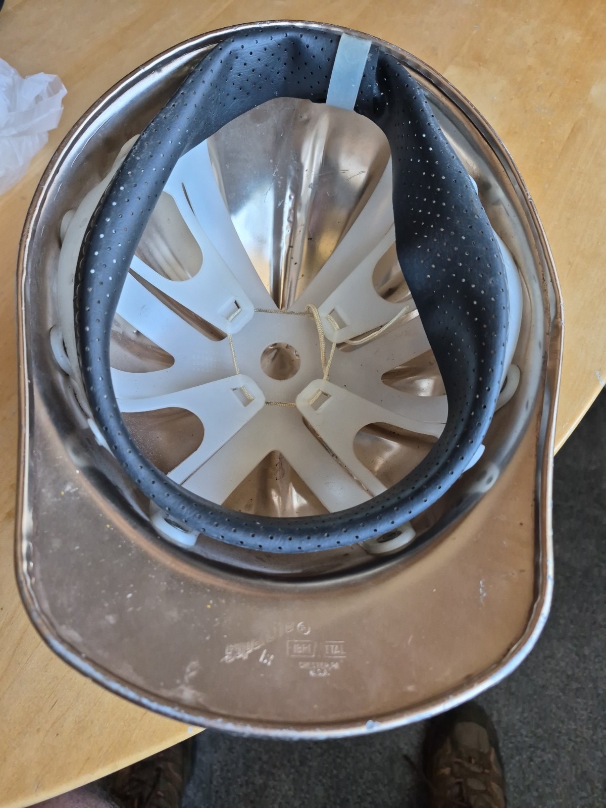 Vintage Fibre Metal Superlite Hard Hat Aluminum Safety Helmet USA