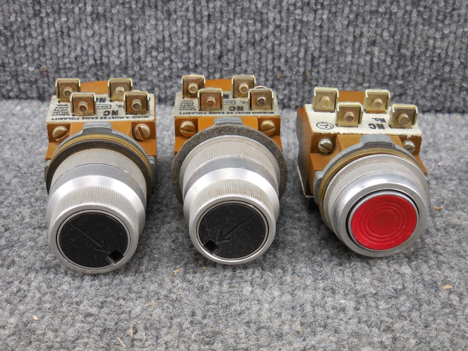 Lot of (3) Clark PBT Contact Block Pushbutton Switches