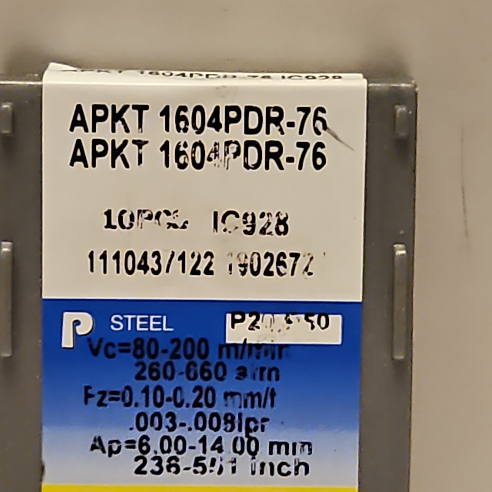 Iscar Milling Insert ‎APKT 1604PDR-76 IC928 2 NEW INSERTS 5602364 LOT 662