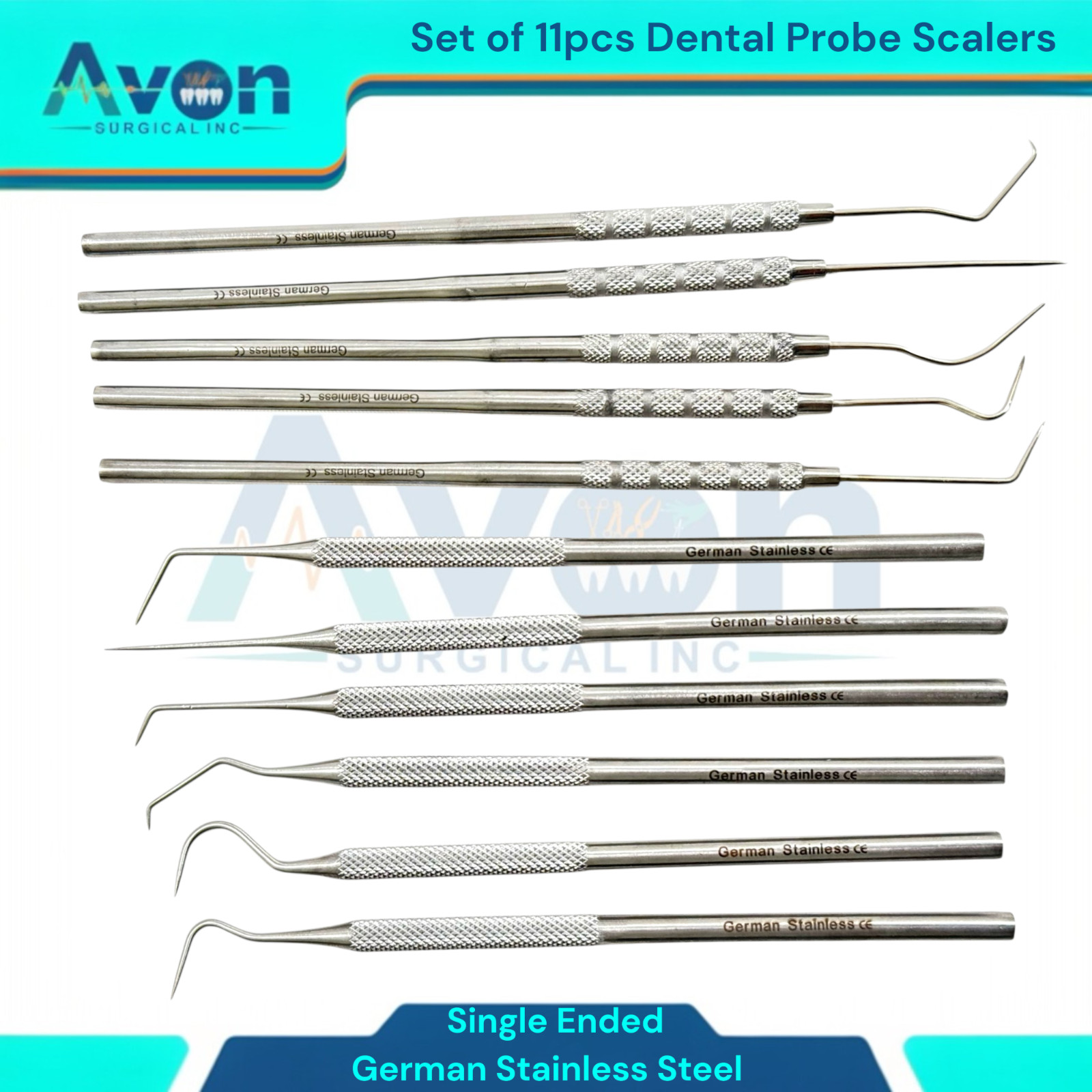 Lot of 11pc – Multi-Purpose Precision Micro Probes Scaler Picks, Single-Ended
