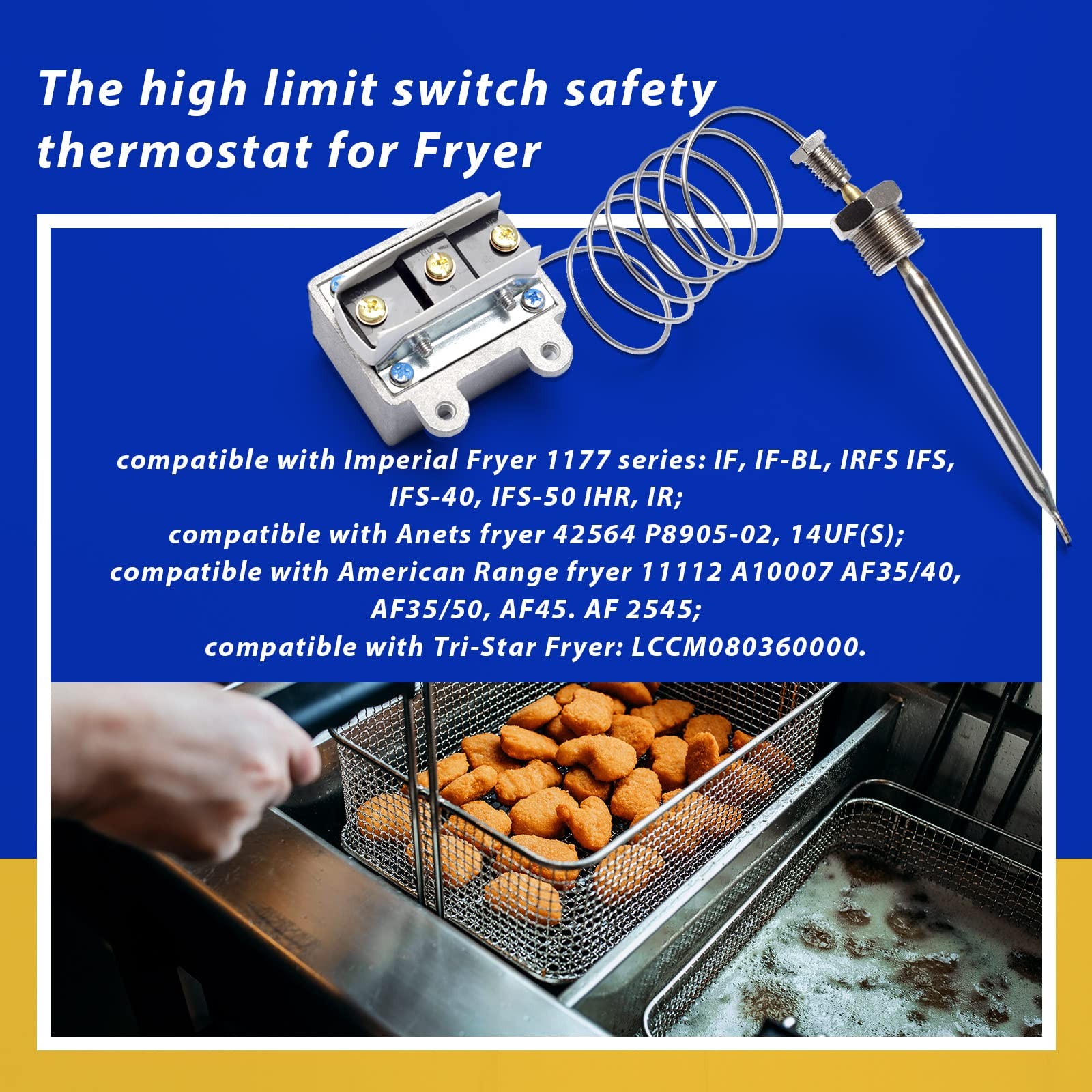 1177 high limit thermostat switch for Fryer 3/8Mpt Stuff Box, LCCM2003000 Hi Lim