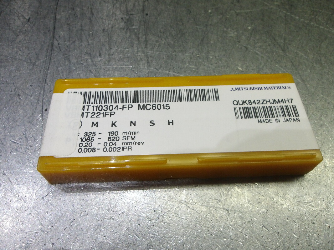 Mitsubishi Carbide Inserts QTY10 VBMT221FP/VBMT110304-FP MC6015 (LOC586)