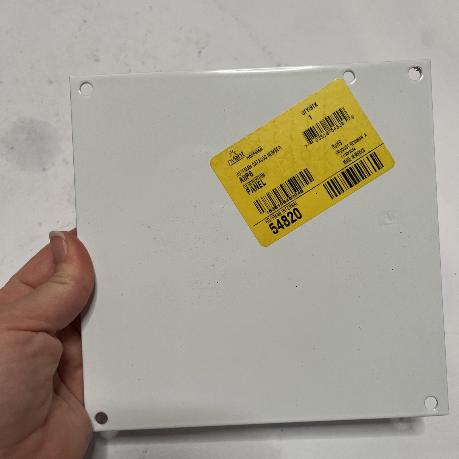 Lot of 4 nVent Hoffman Interior Panel Cover 8″ x 8″ White For Junction Box A8P8