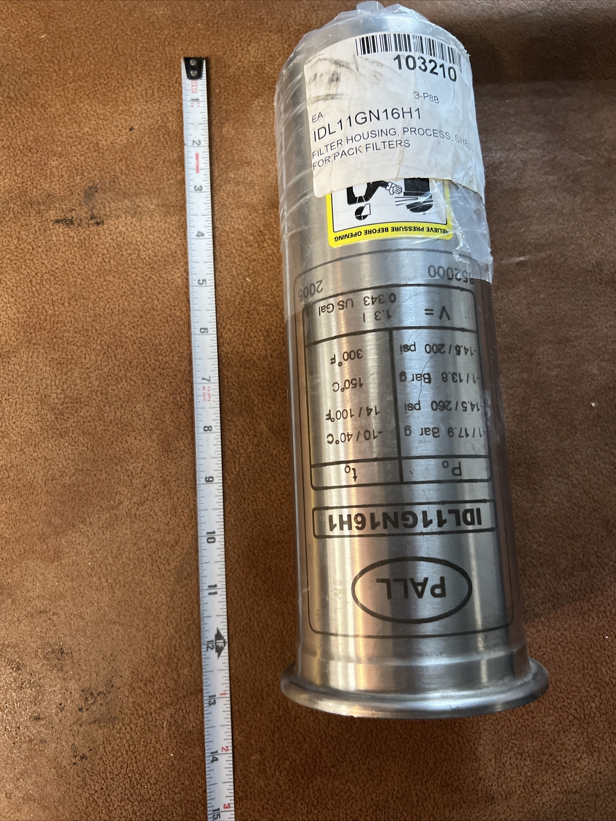 Pall Stainless Filter Housing, Shell Only IDL11GN16H1