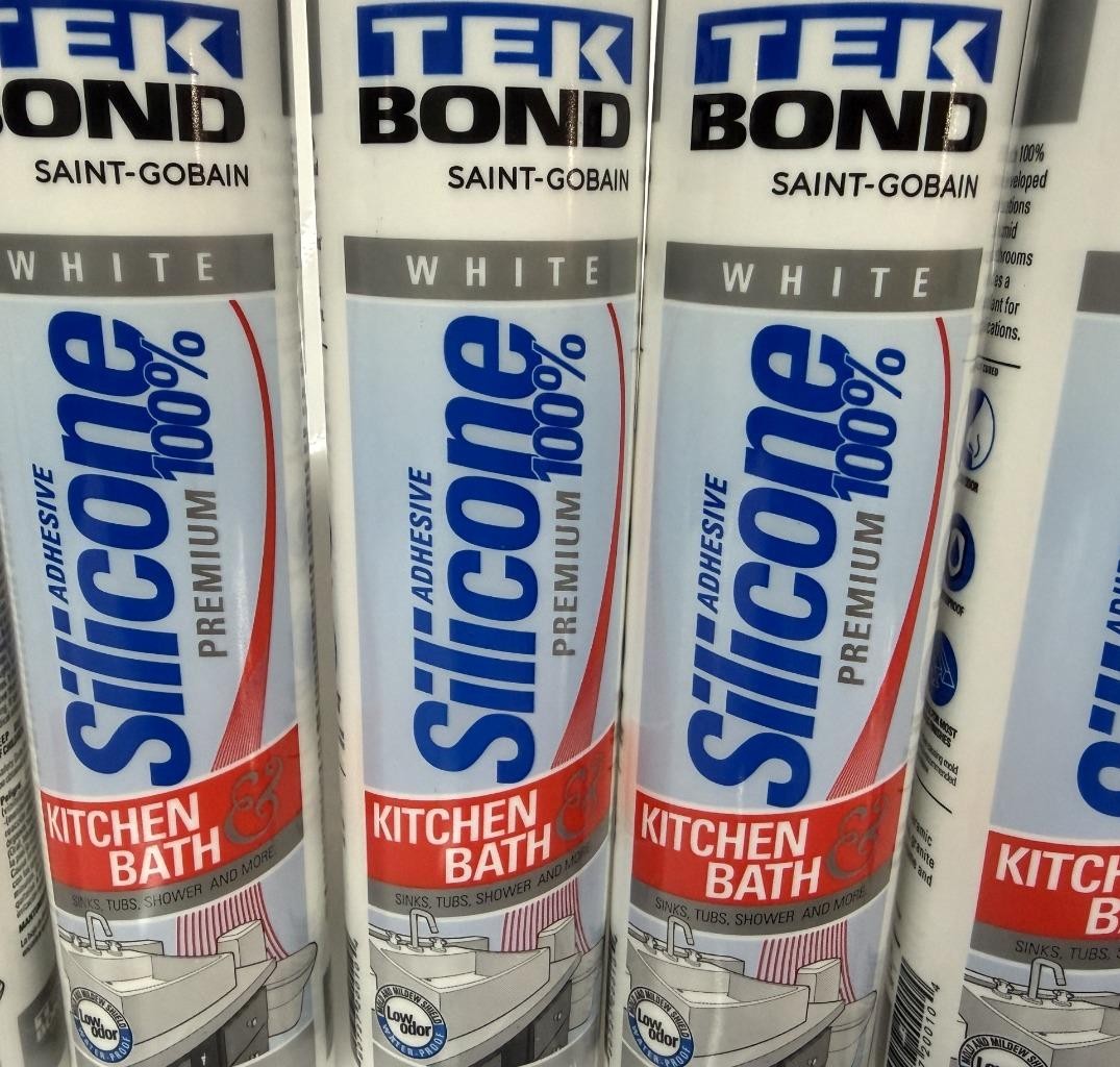 Tek Bond White 100% Premium Silicone Caulk Kitchen & Bath 10.1 OZ (6 Pack)