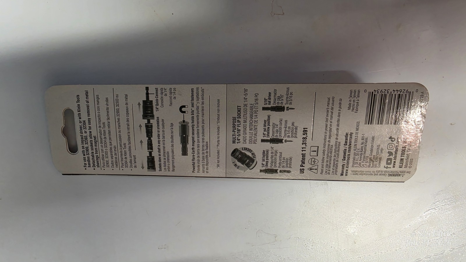 KLEIN TOOLS 7 IN 1 IMPACT RATED FLIP SOCKET SET 32933G- MAGNETIC BIT HOLDING