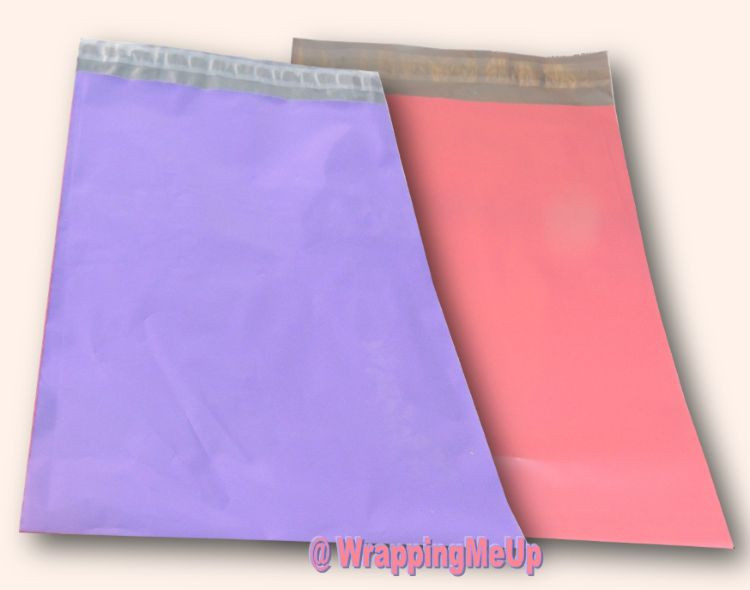 100 Pink Purple 7×10 Flat Poly Postal Mailer Envelopes, Self Seal USPS Shipping