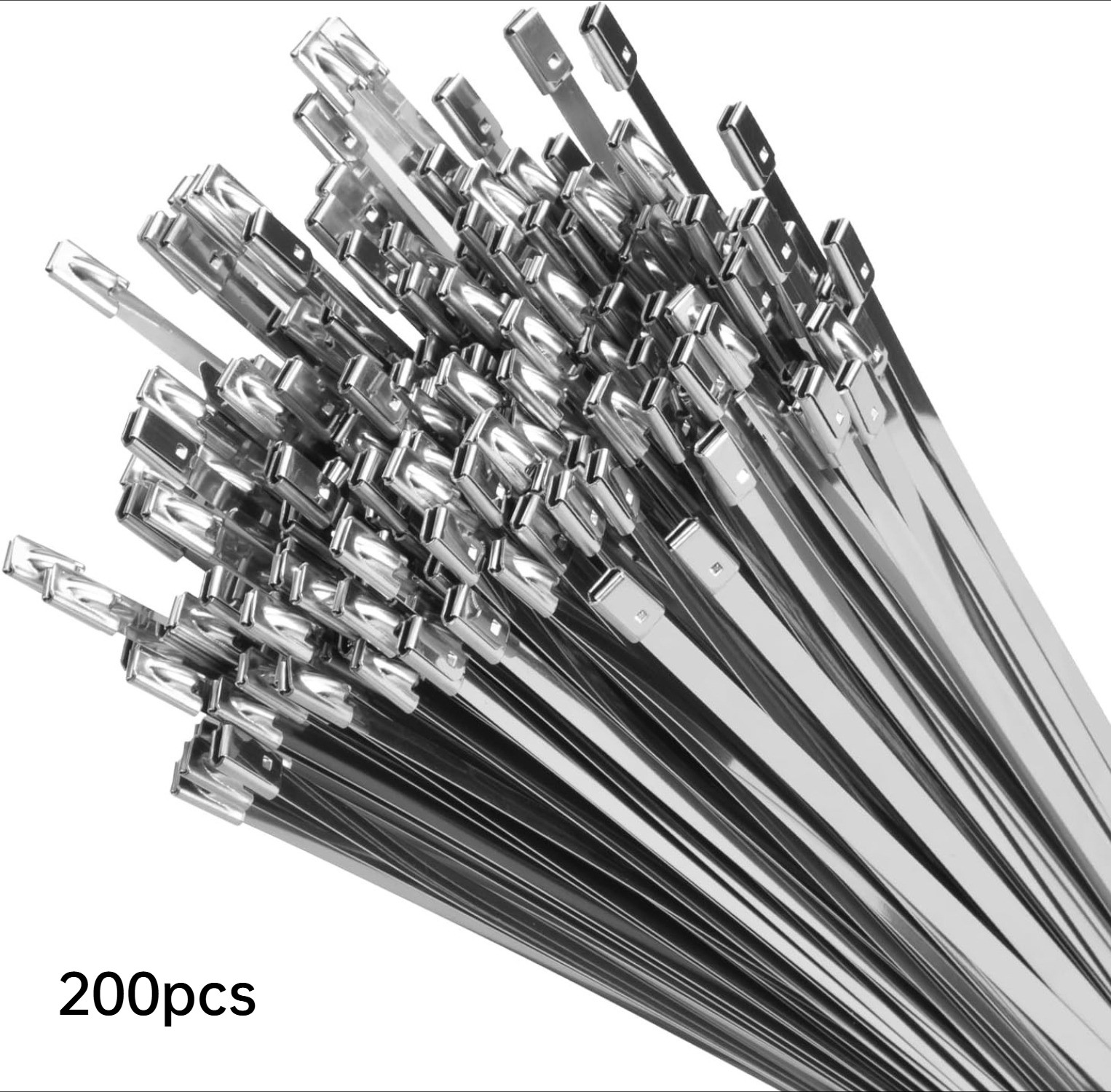 200 Pack 11.8 Inch 304 Stainless Steel Cable Ties Set Heavy Duty Metal Zip Ties