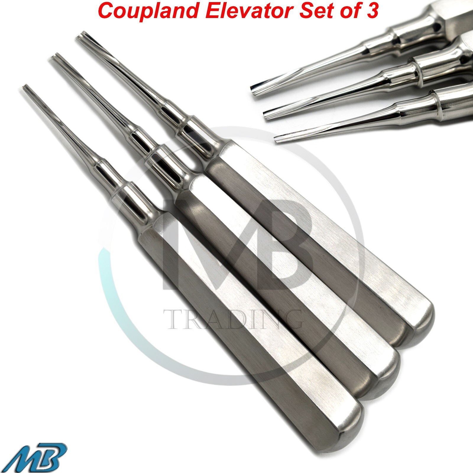 Dental Elevators Coupland Elevators Set of 3 Extracting Extraction Instruments