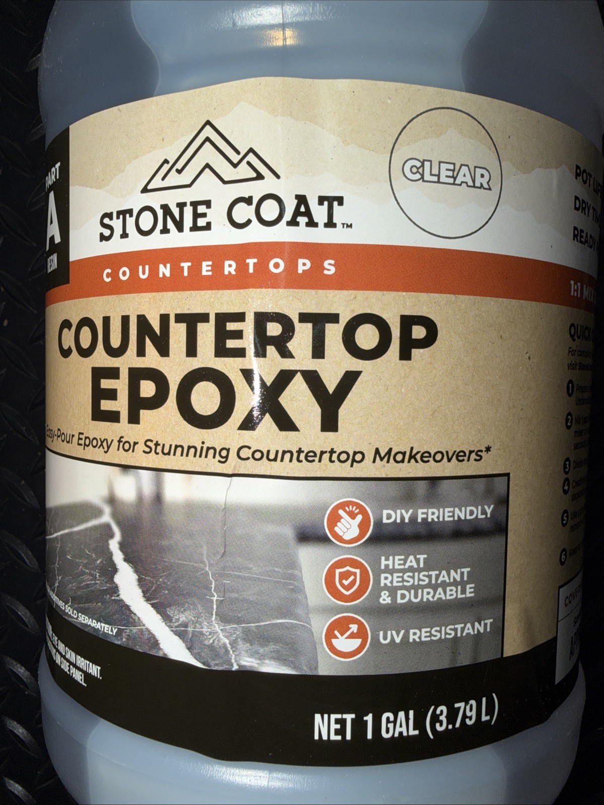 Stone Coat Countertops Epoxy Resin Part A Clear 1 Gallon***FAST FREE SHIPPING***