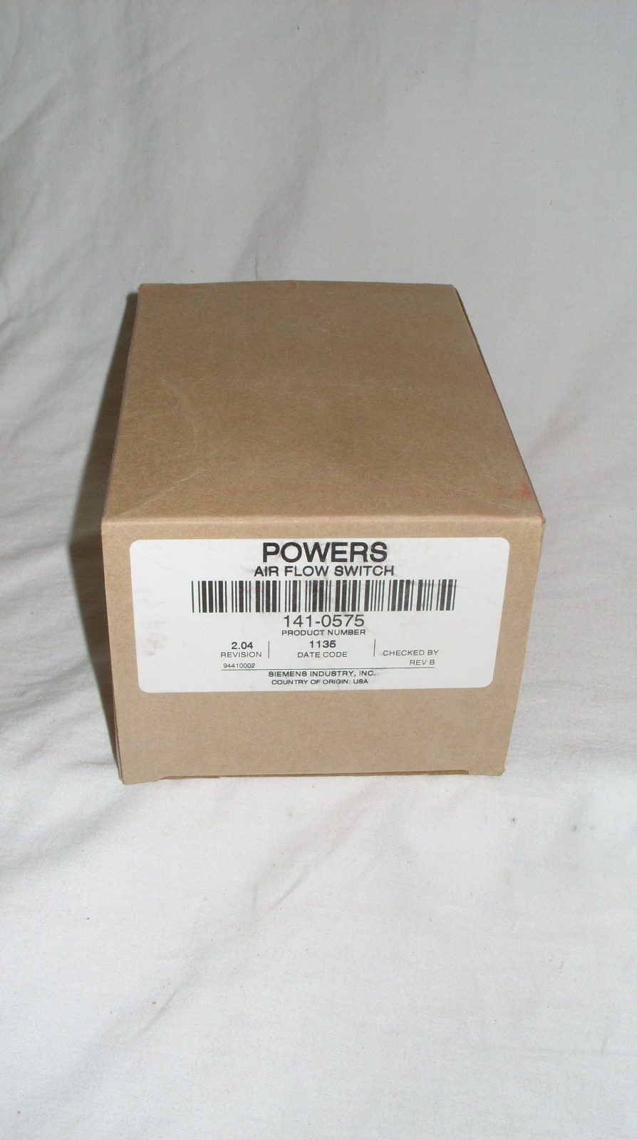 SIEMENS POWERS – AIR FLOW SWITCH – MANUAL RESET 141-0575 *NEW*