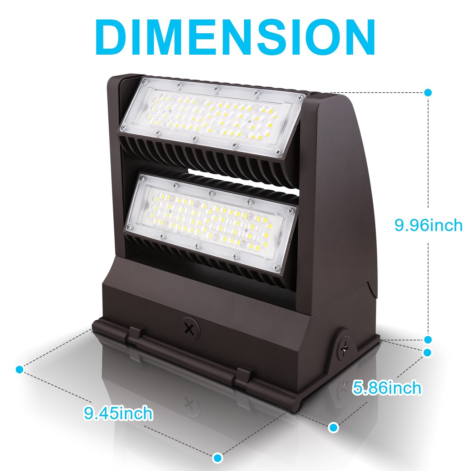 120W Rotatable LED Wall Pack light Adjustable IP65 Area Light Fixture 5000K