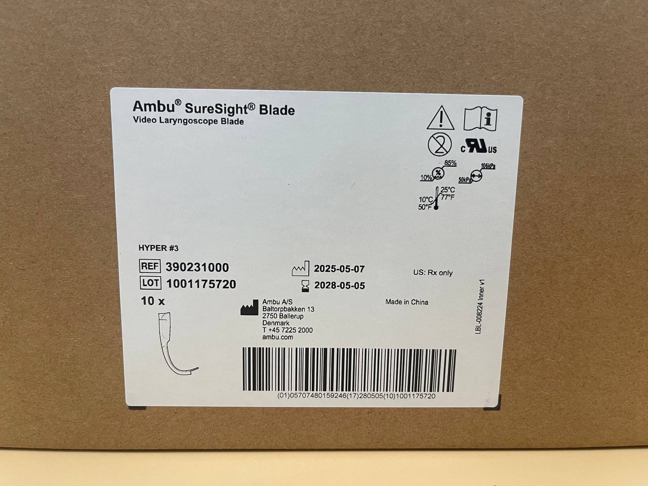 Ambu SureSight Video Laryngoscope Blade HYPER 3 REF 390231000 Box of 10 – MD2