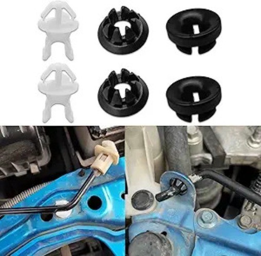 6PCS Hood Prop Rod Holder Clips, Black and White Engine Hood Stay Color: 6PCS