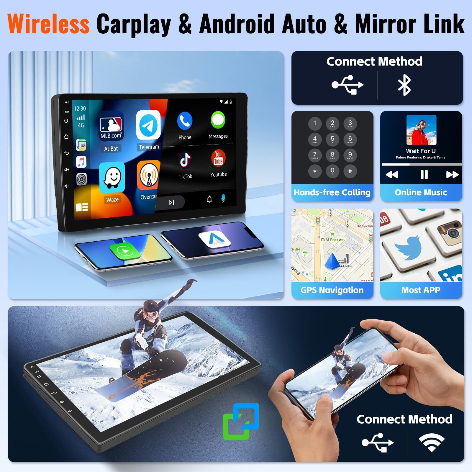 2+64GB Android 15 Car Radio for Toyota Corolla 2014 2015 2016 Wireless CarPla…