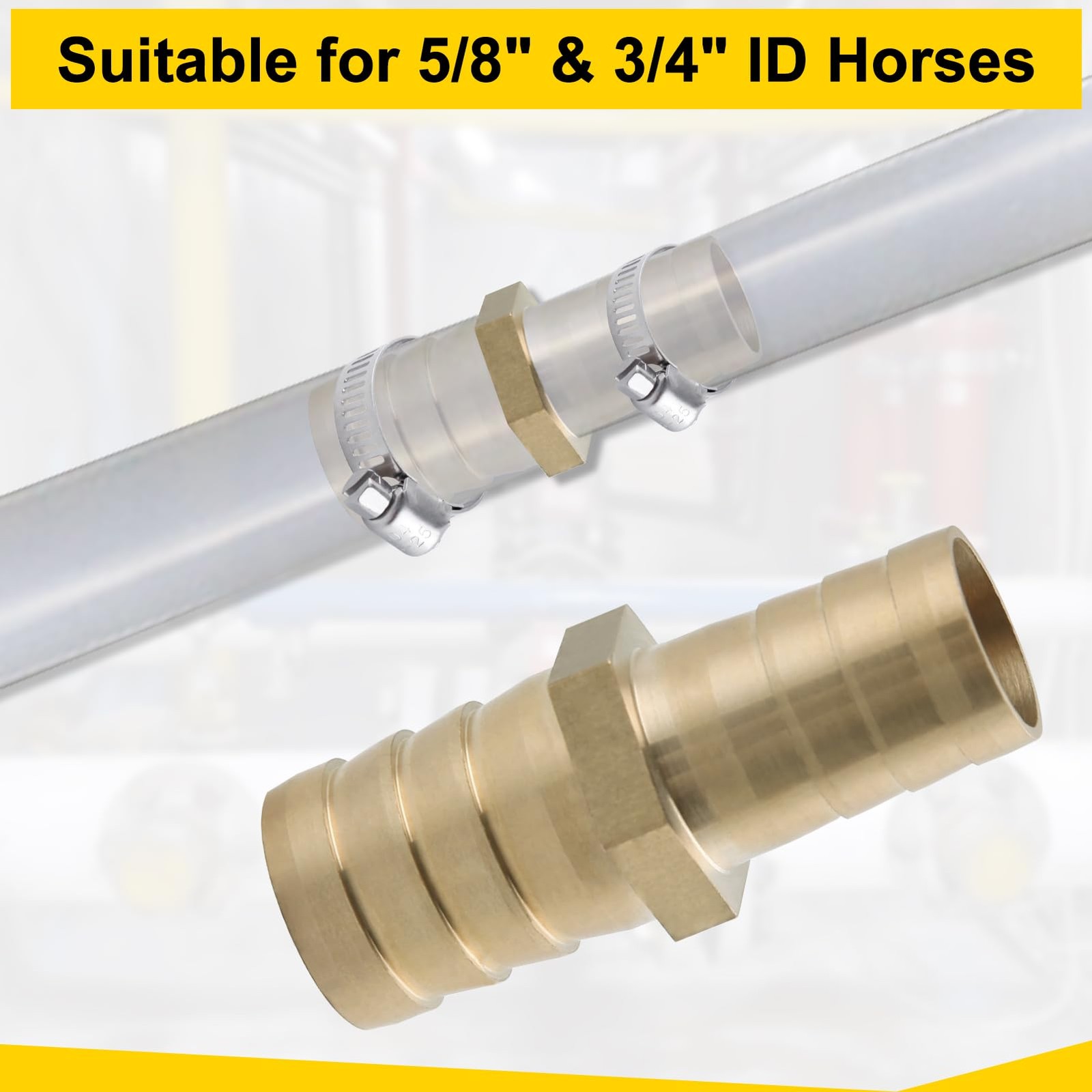 LEONTOOL 2 Pack Hose Barb Fittings Reducer, 5/8″ to 3/4″ 5/8″, Brass