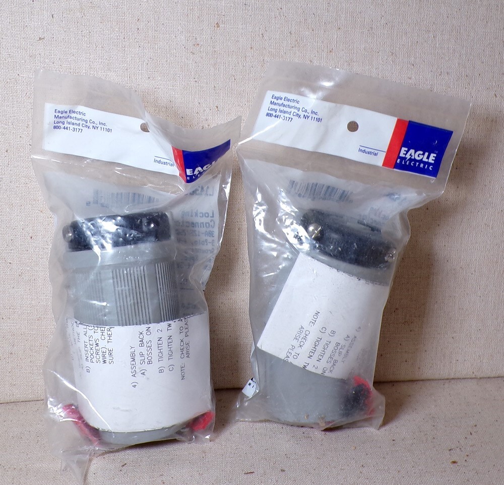2 Eagle NEMA Locking Connector L1430C 30A 125/250V 3 Pole, 4 Wire, Grounding