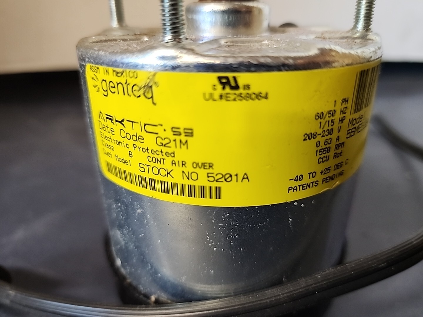 MORRILL, P/N:5201A, ARKTIC 59 ECM REFRIGERATION MOTOR, 208-230V, 1/15HP, 1550RPM