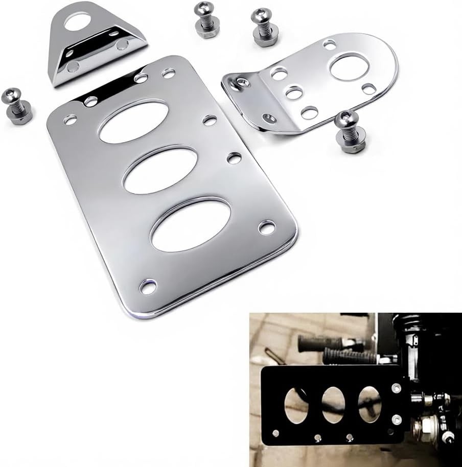 Motorcycles Chrome Side Mount Motorcycle License Plate Bracket Fits for Harley D