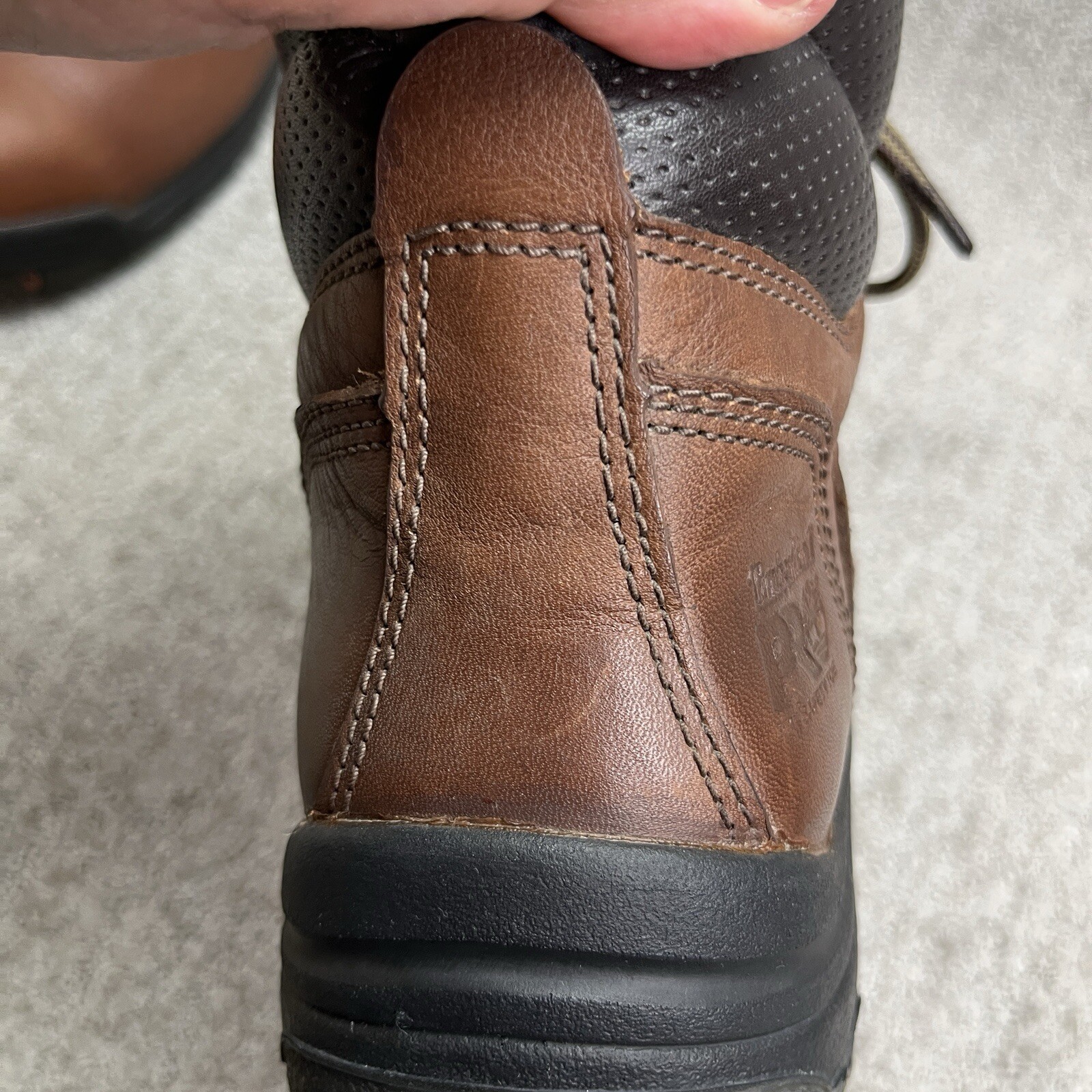 Timberland Pro358 Boots WOMEN Size 10 Brown Leather Lace Up Safety Toe Work Boot