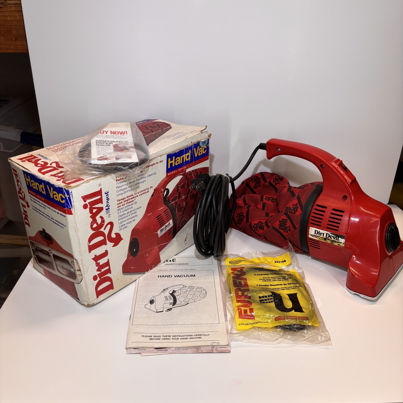 Dirt Devil Model DD120 Corded Electric Hand Vac 2 Amp Bagged Red Vacuum Cleaner