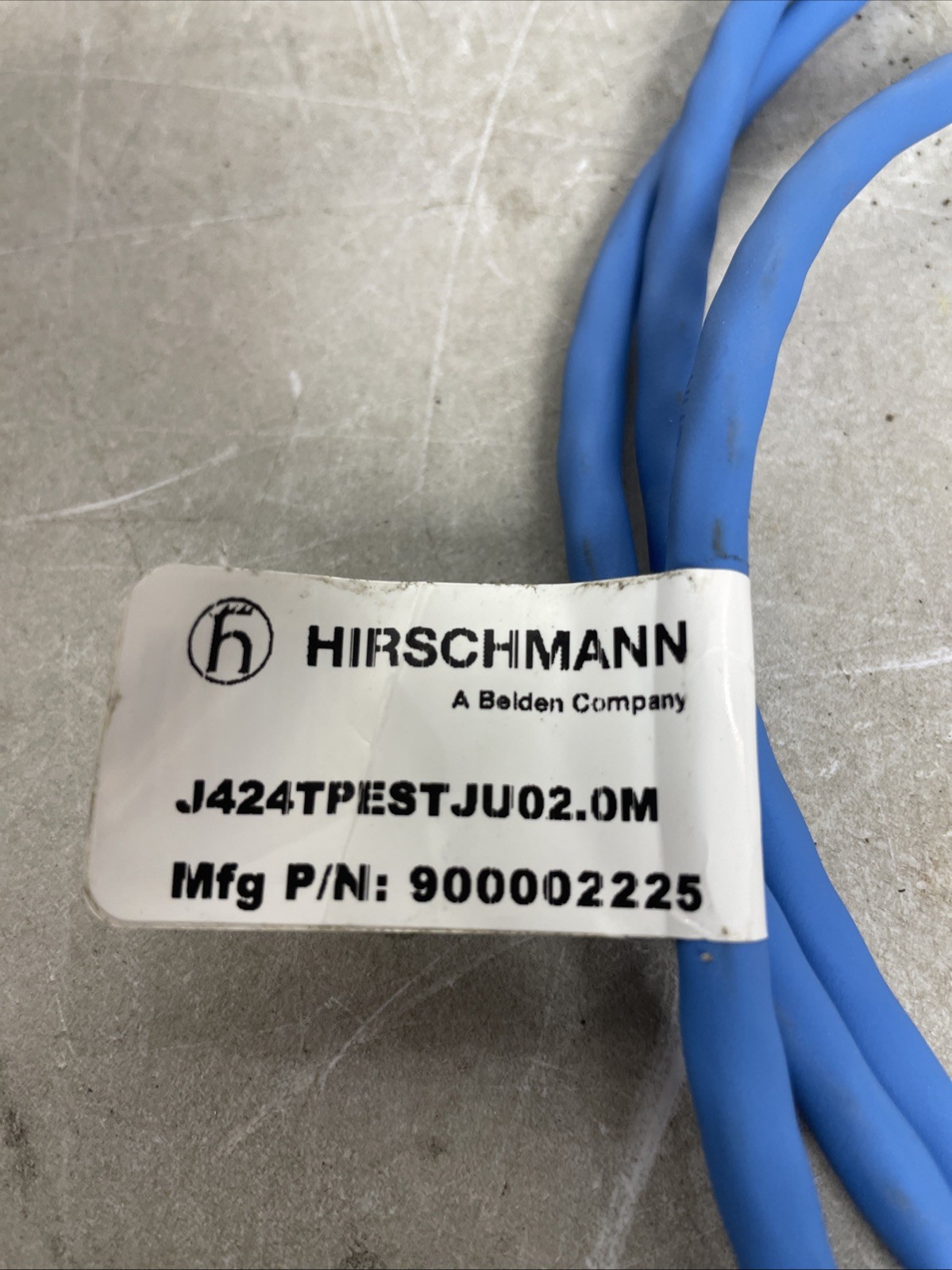HIRSCHMANN J224TPESTPU02.0M, ETHERNET CABLE ASSEMBLY, 900002225, NEW. 2 Meter