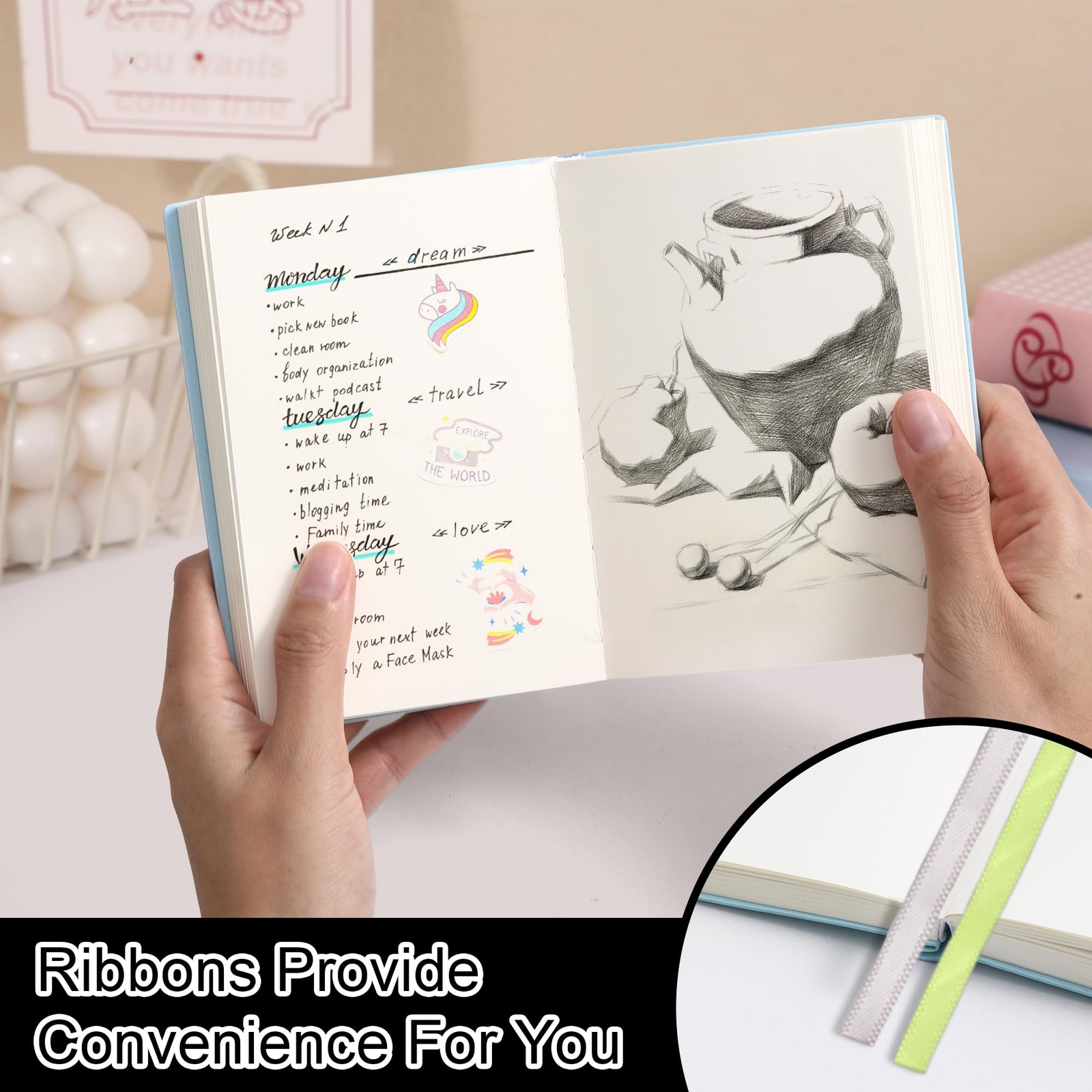 Thick Blank Journal Notebook 400 Pages , A6 Unlined Plain Sketchbook , 100gsm…