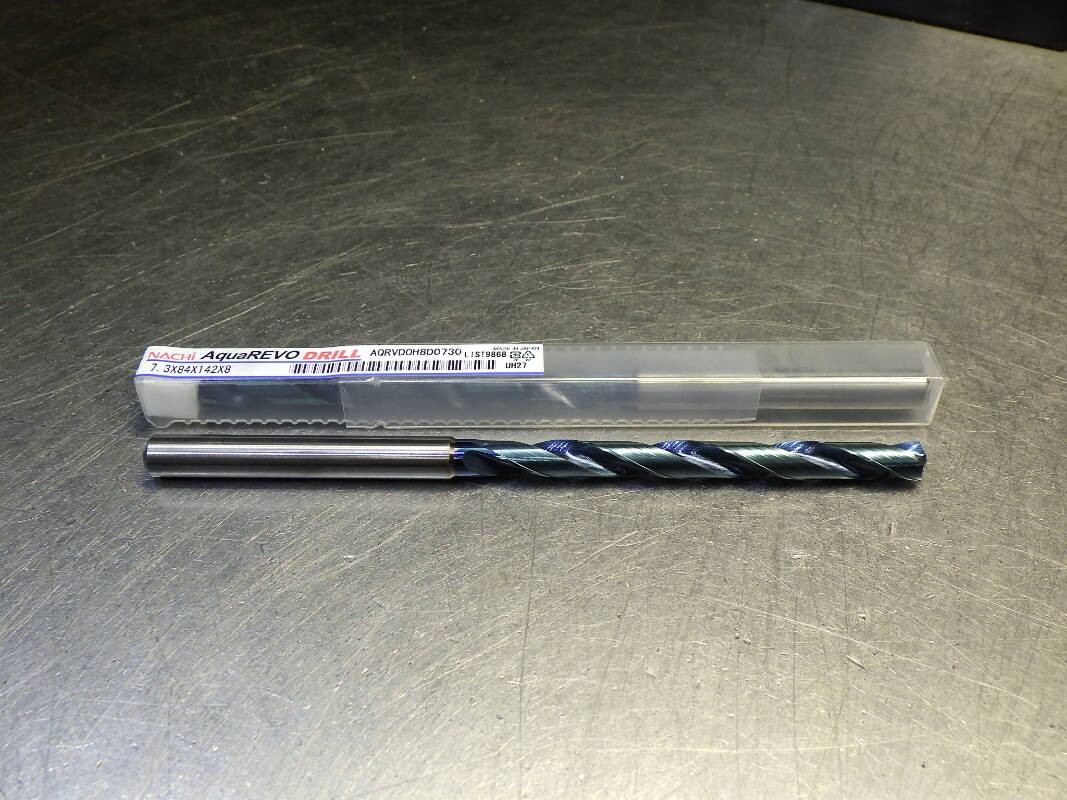 Nachi Aqua 7.3mm Carbide Coolant Thru Drill 8mm Shank AQRVDOH8D0730 (LOC693B)