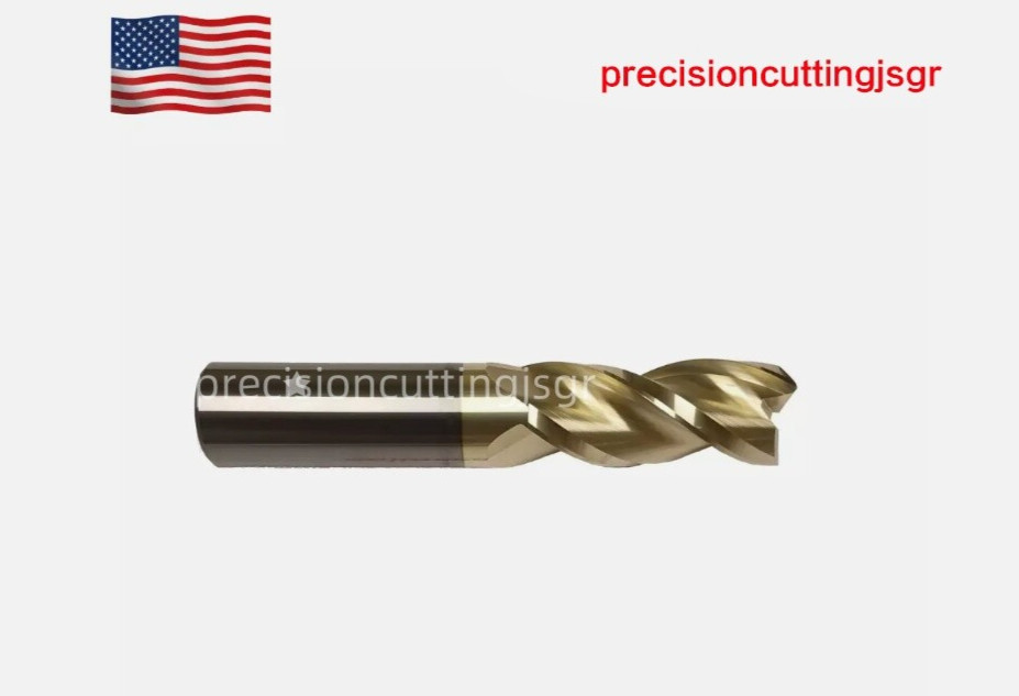 3/8″ 3 Flute Carbide End Mill 37° Helix For Aluminum – Square End – ZRN Coated