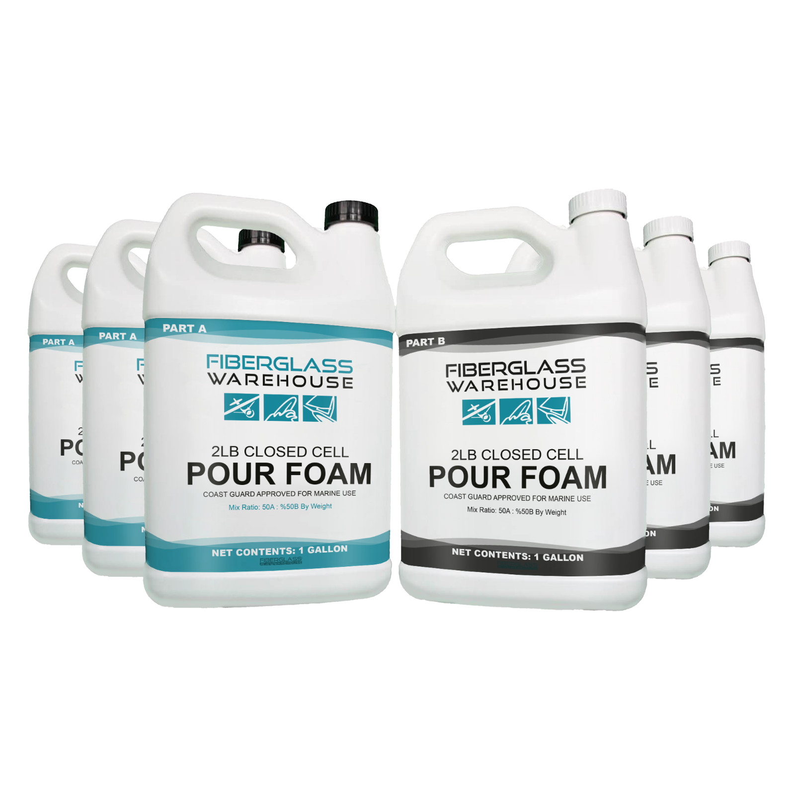 2lb Expanding Boat Pour Foam- 6 Gallons- Polyurethane Marine Grade for Flotation