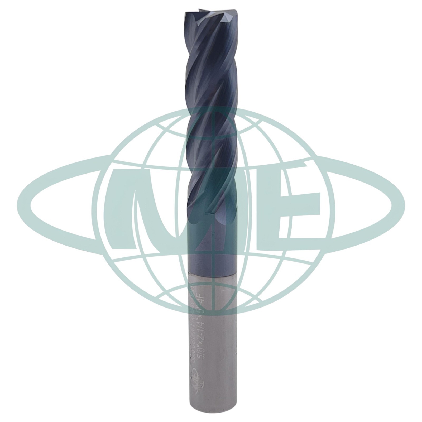 5/8″ Solid Carbide Long Square End Mill, 4 Flute, TiAlN Coated 5/8×2-1/4×5”