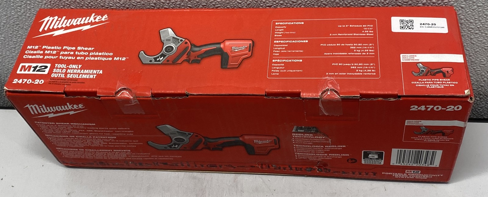 Milwaukee M12 Cordless PVC Pipe Shear Tool-Only 2470-20