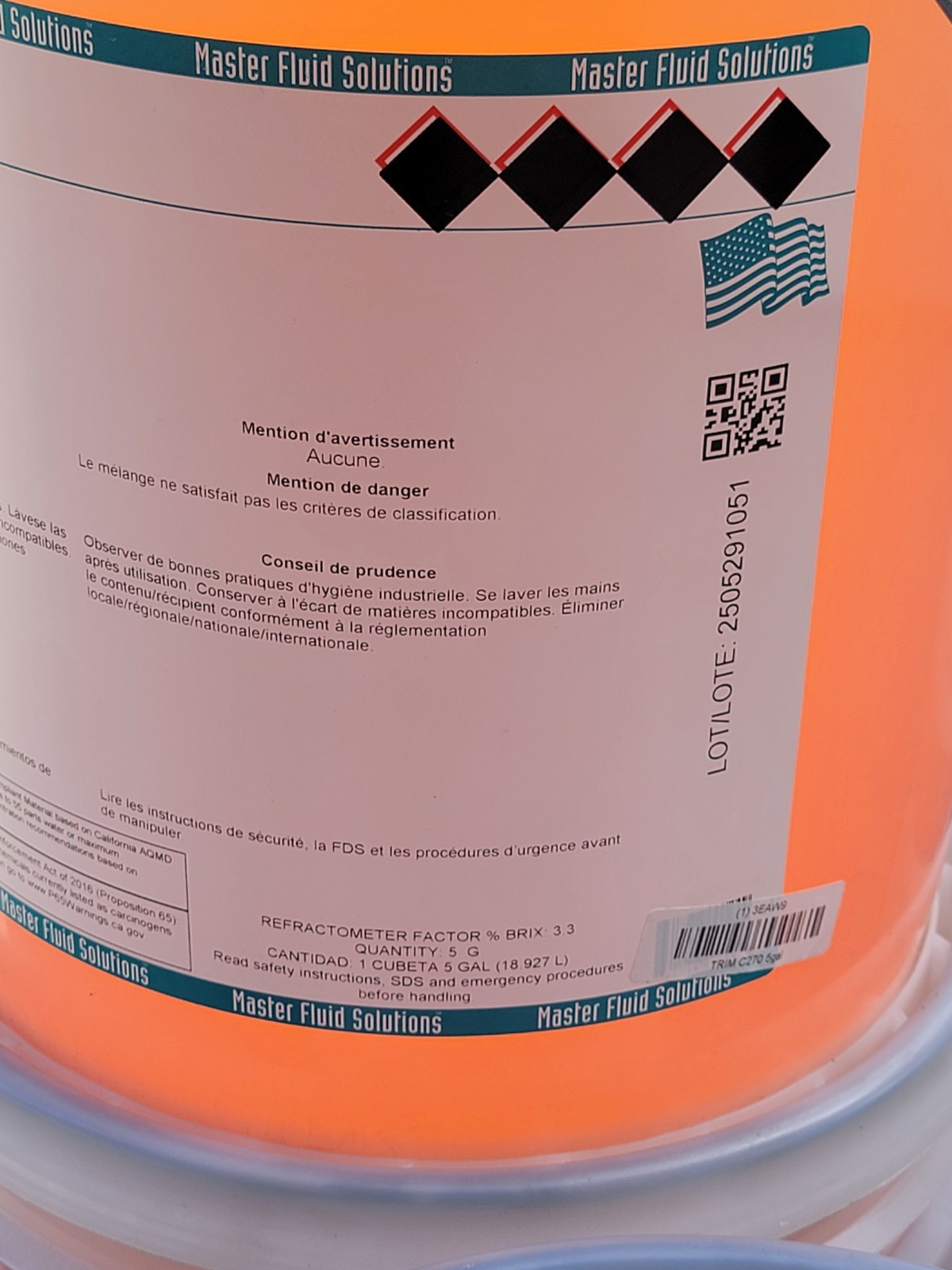 Master Fluid Solutions TRIM C270 5 Gal Pail Cutting & Grinding Fluid Synth. GB