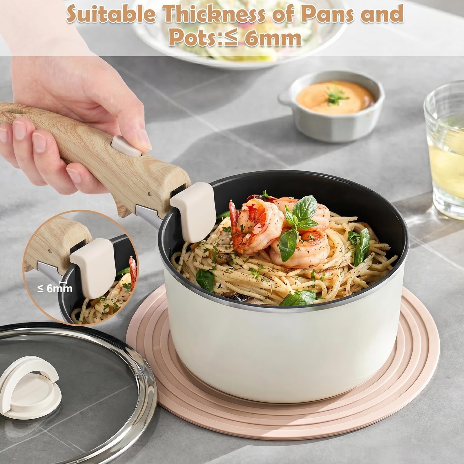 2 Pack Removable Handles for Pots and Pans – Universal Detachable Pan Handle