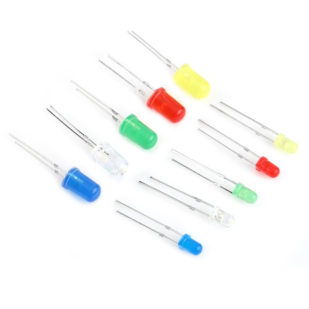 300pcs 3mm 5mm LED Light White Yellow Red Blue Green Assortment Diodes Kit T
