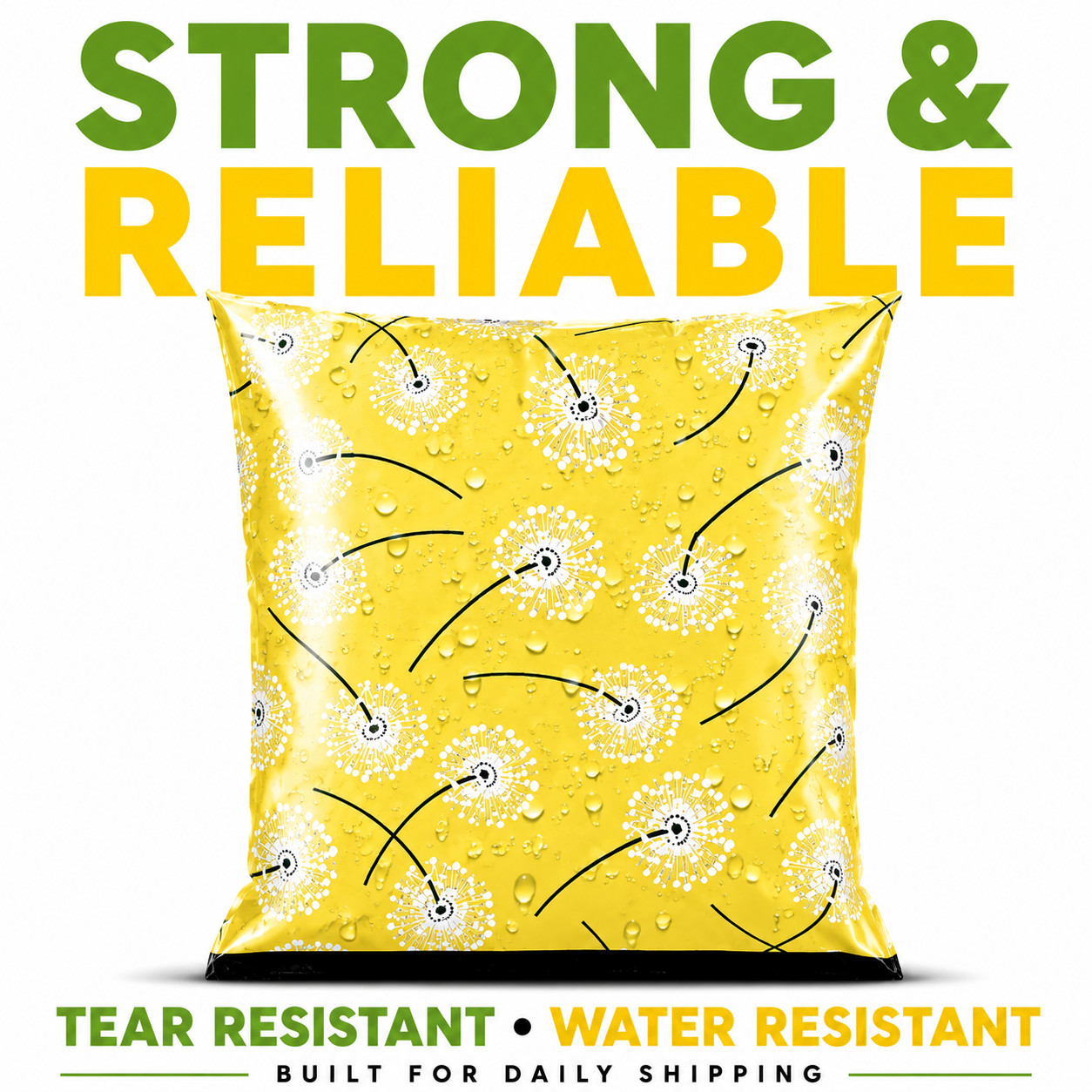 Dandelion Poly Mailers 6×9 Self Seal Designer Boutique Shipping Bags