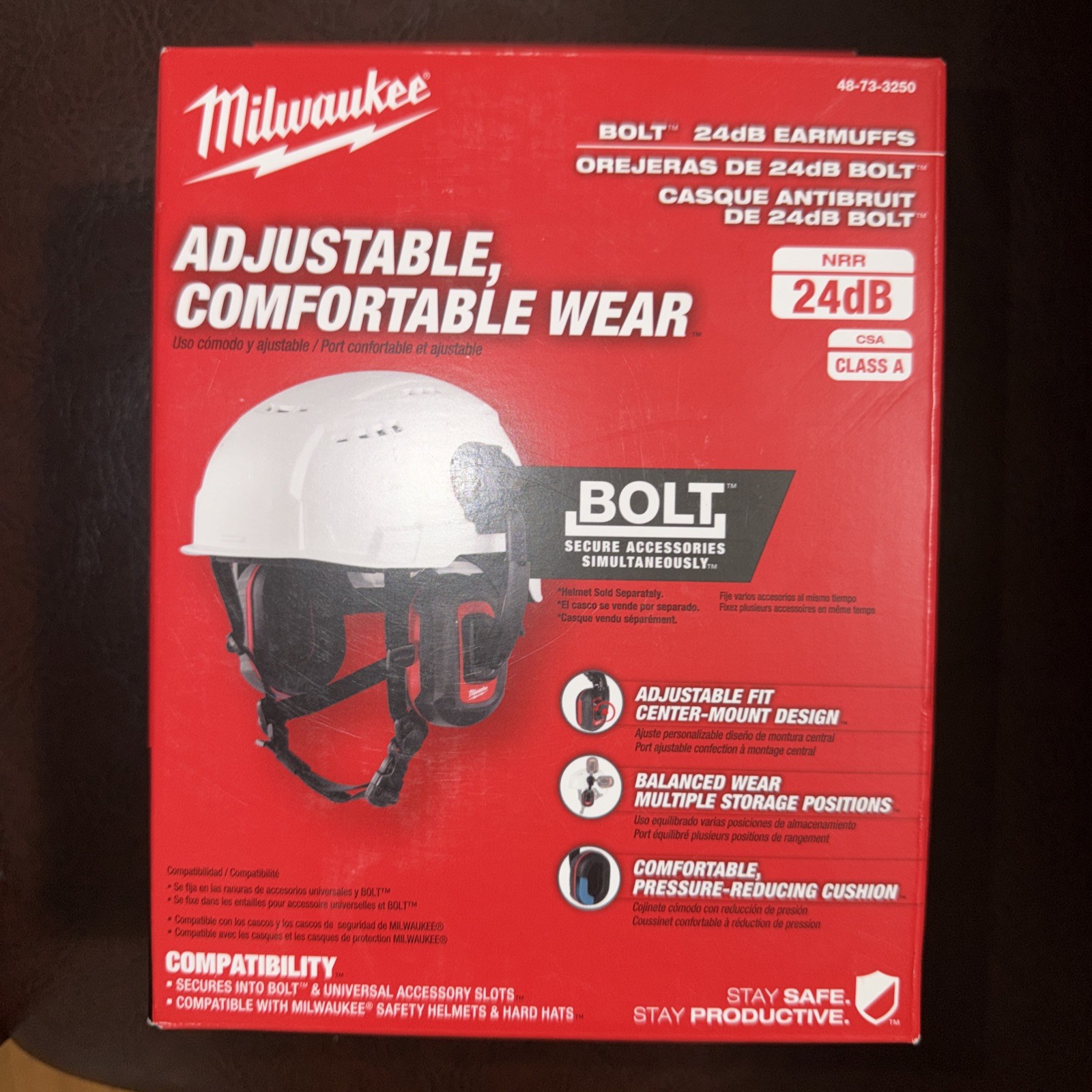 Milwaukee 48-73-3250 BOLT Earmuffs 24dB Helmet Hard Hat Hearing Protection