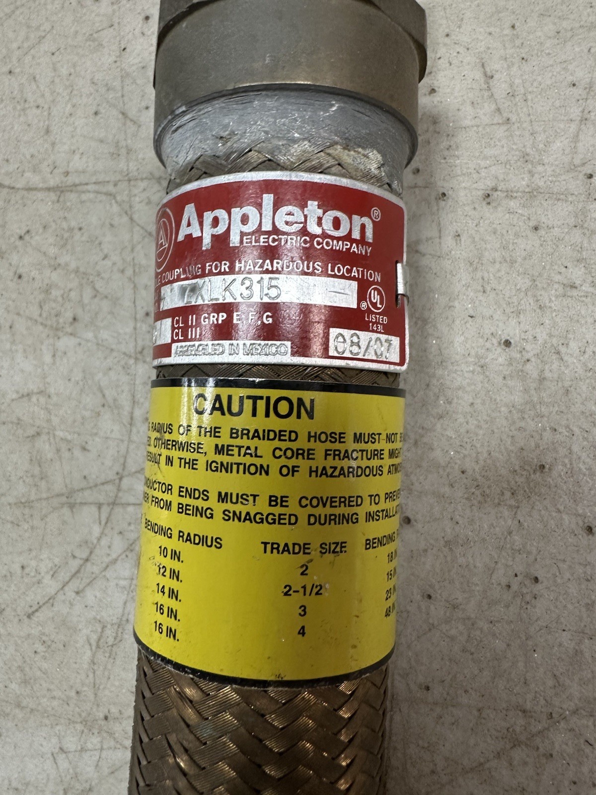 APPLETON Electric Company EXLK315 Explosion Proof Flexible Conduit Coupling