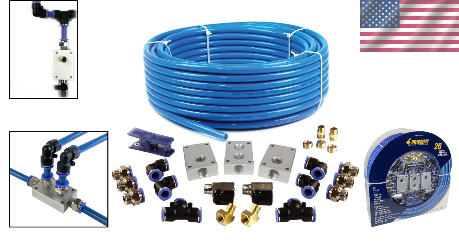 Flexible Nylon Tubing Air System Kit 1/2″ x 100 FT.