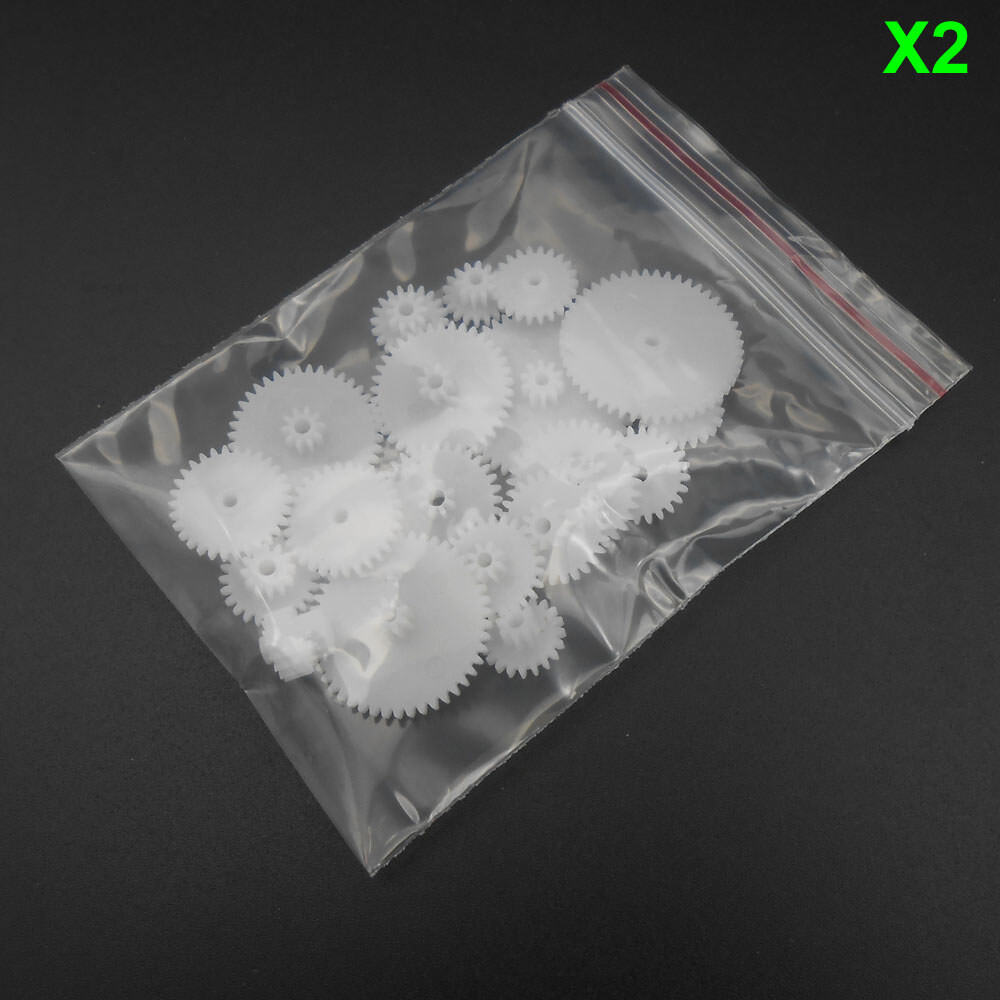 2 Bags X 19 Kinds 19Pcs 0.5Mod Double Gear Reduction Gear Bore 2.05MM 1.95MM 2MM