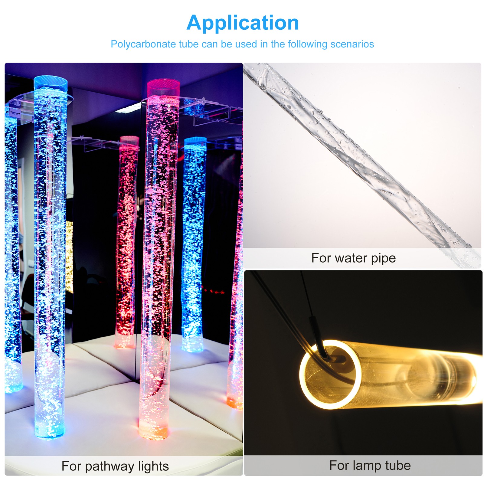 5 x Plastic Pipe Rigid Tube Clear 0.4″(10mm) ID 0.43″(11mm) OD 9.6″ (245mm)